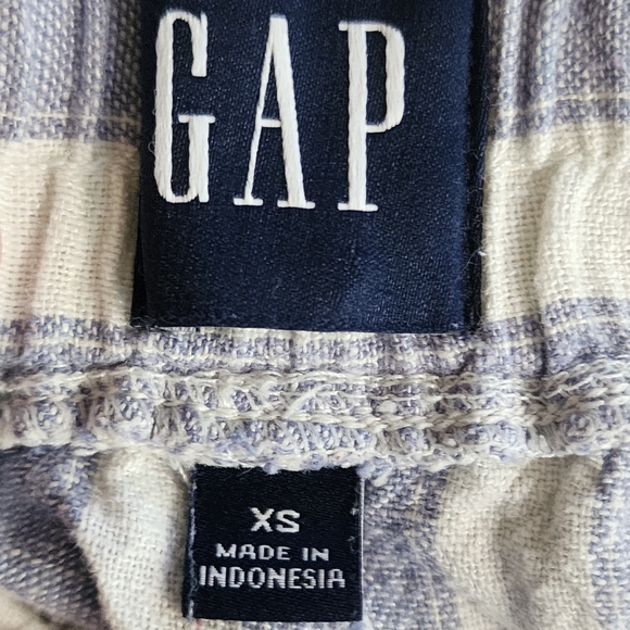 Gap Linen Shorts Blue White‎ Stripe Drawstring Casual Lightweight XS A576 - Picture 4 of 9
